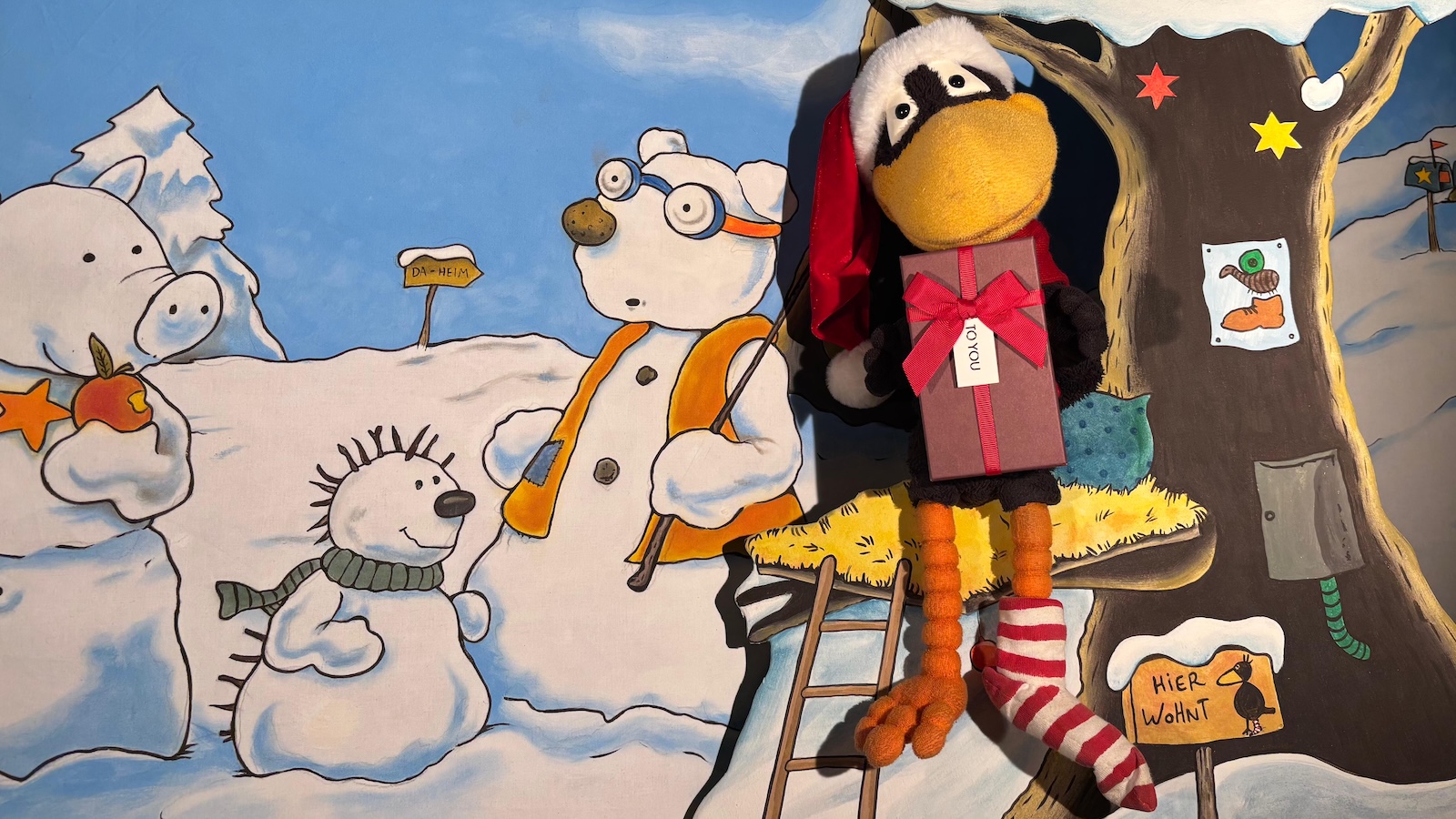 Der kleine Rabe Socke stimmt in Warburg auf Weihnachten ein