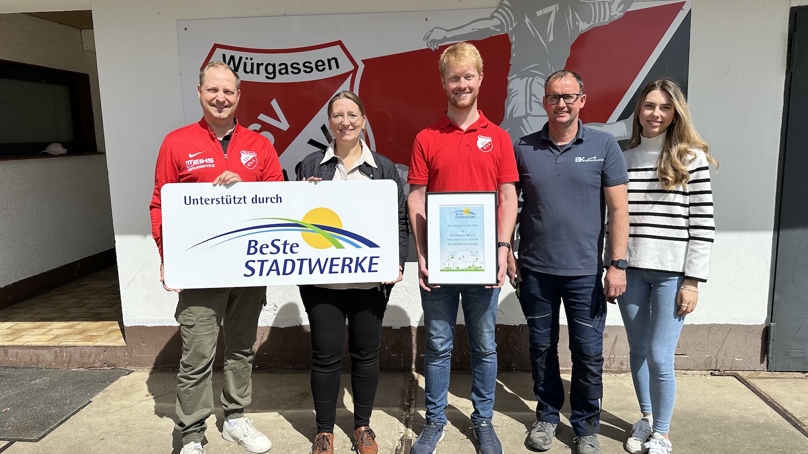 SSV Würgassen 1967 e.V. gewinnt Nachhaltigkeitsfond der BeSte Stadtwerke GmbH