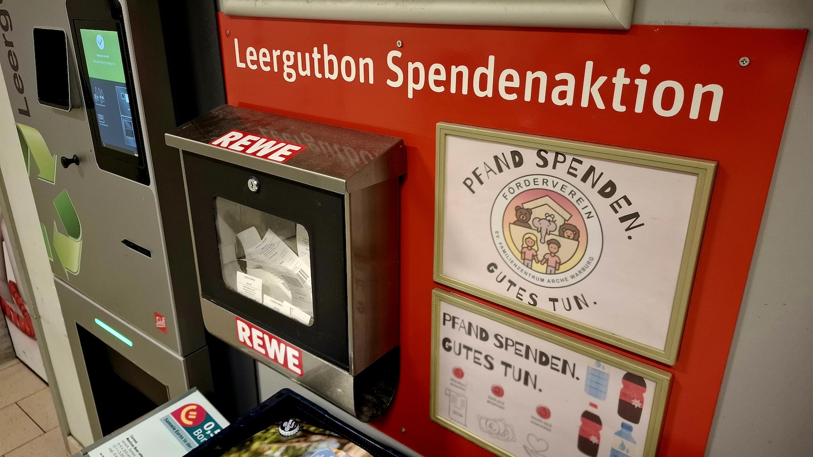 Pfand spenden und Kinder unterstützen – Förderverein Arche aktuell Teil der REWE-Spendenaktion